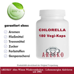Chlorella Alge 180 Vegi-Kaps - ARESKO' räumt das Lager 50%