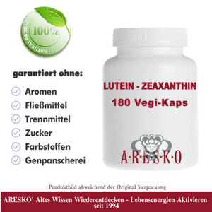Lutein - Zeaxanthin 180 Vegi-Kaps - Beste ARESKO' Qualität